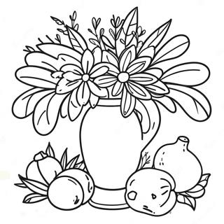 Naturaleza Muerta Páginas para Colorear
