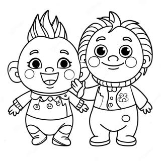 Página para colorear de personajes de Baby Einstein | Página para colorear de Bebé Einstein