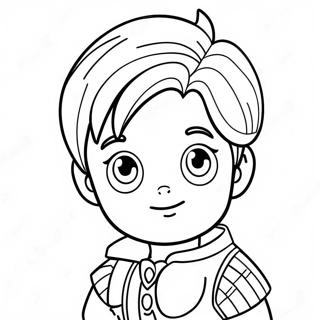 Página para colorear del personaje Levi lindo | Página para colorear de Levi