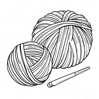 Página para colorear de herramientas de tejido y lana | Página para colorear de Tejer