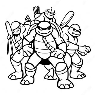 Abril Tortugas Ninja Páginas para Colorear