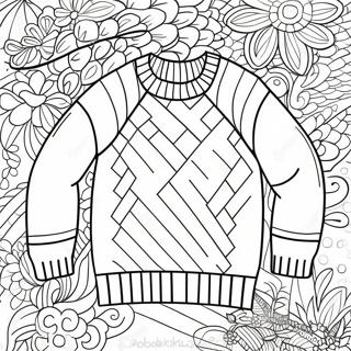 Página para Colorear de Suéter de Lana Acogedor | Página para colorear de Suéter