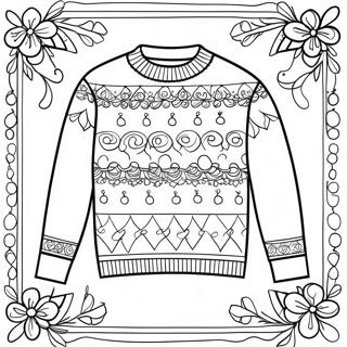 Página para Colorear de Suéter Festivo | Página para colorear de Suéter