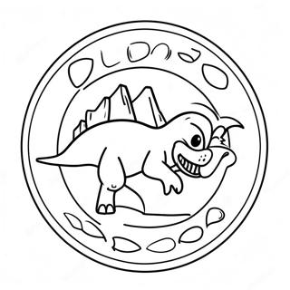 Página para colorear del logo de Dinoco | Página para colorear de Dinoco