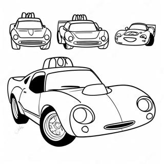 Página para colorear de carreras de coches de Dinoco | Página para colorear de Dinoco