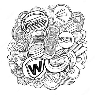 Página para colorear de logotipos vintage | Página para colorear de Logos