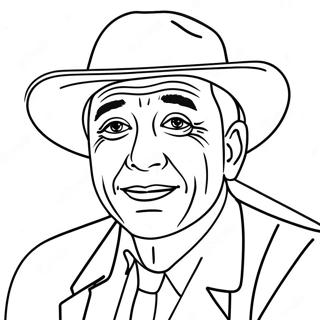 Página para Colorear de Retrato de Actor Famoso | Página para colorear de Actor