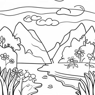 Página para Colorear Escena Natural Sublime | Página para colorear de Sublime