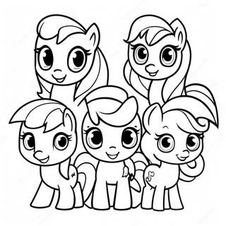 Mi Pequeño Pony Crew de Marcas de Belleza Páginas para Colorear