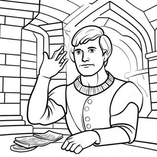 Página para Colorear del Trágico Hamlet en el Castillo | Página para colorear de Hamlet
