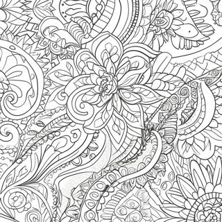 Página para Colorear de Patrones de Bufandas Coloridas | Página para colorear de Bufanda