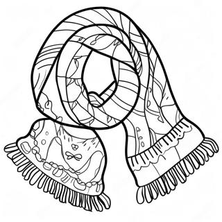 Página para Colorear de Bufandas Cálidas de Invierno | Página para colorear de Bufanda