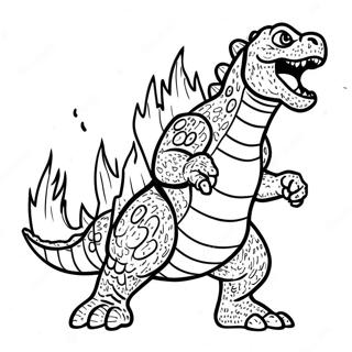 Página para Colorear de Godzilla Rugiendo | Página para colorear de Godzilla