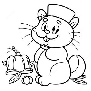Garfield Día de Acción de Gracias Páginas para Colorear