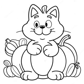 Garfield Día de Acción de Gracias Páginas para Colorear