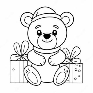 Oso de Navidad Páginas para Colorear