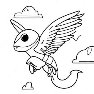 Página para Colorear de Vidia Volando en el Cielo | Página para colorear de Vidia