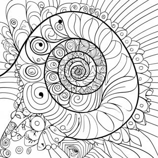 Página para Colorear: Espiral de Fibonacci | Página para colorear de Fibonacci