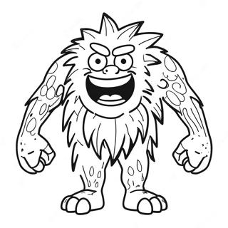 Página para colorear de Gritty Monster | Página para colorear de Gritty