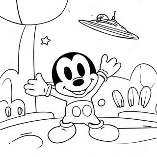 Aventura Espacial de la Casa de Mickey Mouse Páginas para Colorear
