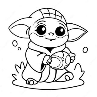 Baby Yoda Pascua Páginas para Colorear