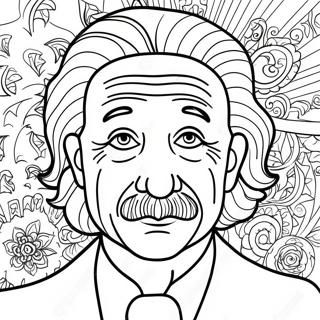 Página para colorear del retrato de Albert Einstein | Página para colorear de Albert Einstein