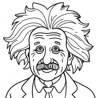 Página para colorear de Albert Einstein divertido con cabello loco | Página para colorear de Albert Einstein