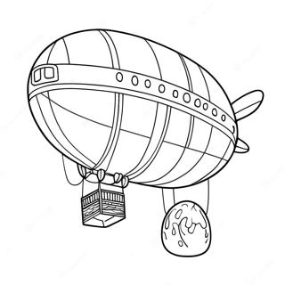 Página para colorear de un dirigible | Página para colorear de Dirigible