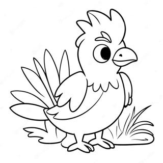 Página para Colorear de Farfetch'd Lind@ con Puerro | Página para colorear de Farfetch'd