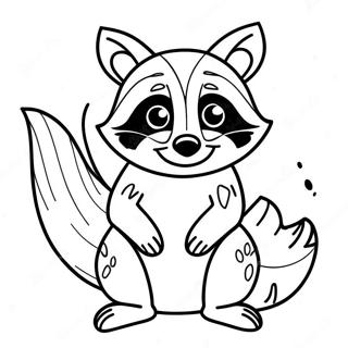 Página para Colorear de Mapache | Página para colorear de Mapache