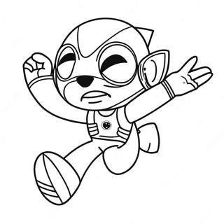 Página para Colorear del Personaje Dash Rápido | Página para colorear de Dash