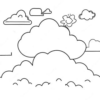 Página para Colorear de Nubes Celestiales | Página para colorear de Cielo