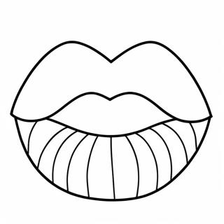 Página para colorear de labios de dibujos animados lindos | Página para colorear de Labios