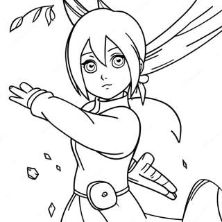 Página para Colorear de Sakura Haruno en Acción | Página para colorear de Naruto