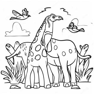 Página para colorear 3D del reino animal | Página para colorear de 3D