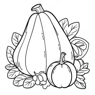 Página para Colorear de la Cosecha de Cuerno de la Abundancia | Página para colorear de Cornucopia