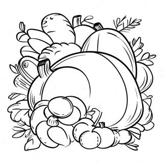 Cornucopia Páginas para Colorear