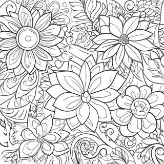 Página para Colorear de Patrones Florales de Moda | Página para colorear de De moda