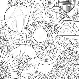 Página para Colorear de Formas Geométricas de Moda | Página para colorear de De moda