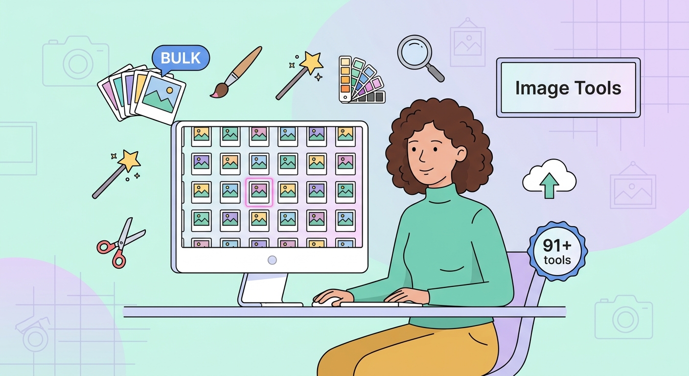 Muchas herramientas, ilustración de procesamiento masivo